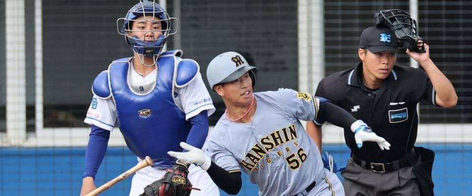 阪神　顔面死球から実戦復帰の百崎がいきなり二塁打　約３カ月ぶりのゲームで完全復活印象づける