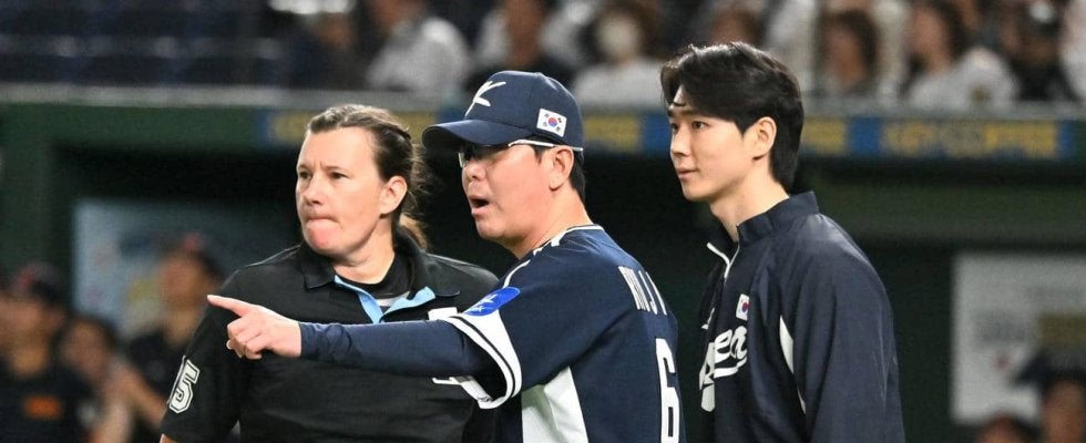 【侍ジャパン】「残念な判定」韓国監督、微妙な捕球めぐり抗議も覆らず「非常に残念ではあった」