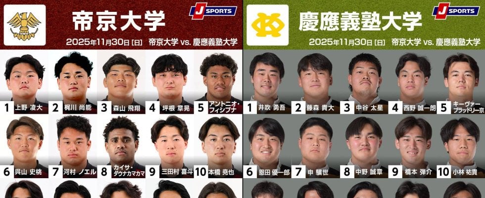 連敗避けたい暫定4位「帝京大学」×着実成長の5位「慶應義塾大学」。関東大学対抗戦2025