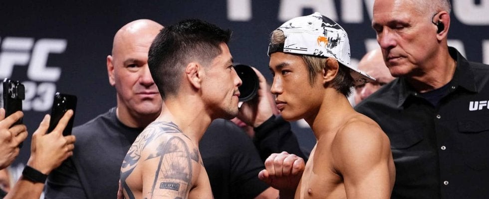 【ＵＦＣ】平良達郎「明日楽しみ。やるだけ」７日対決の元王者モレノと計量後フェースオフで火花