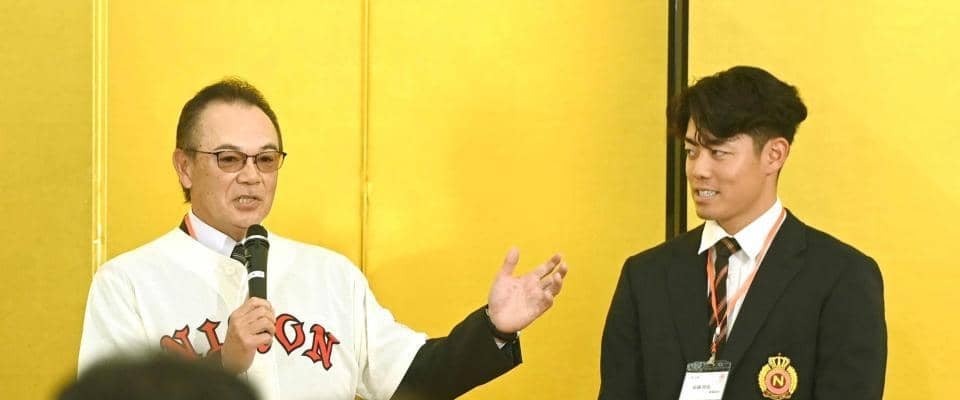 阪神・ドラ２谷端　大先輩からレギュラー奪取指令　和田ヘッドから熱烈激励　日大野球部創部１００周年記念祝賀会