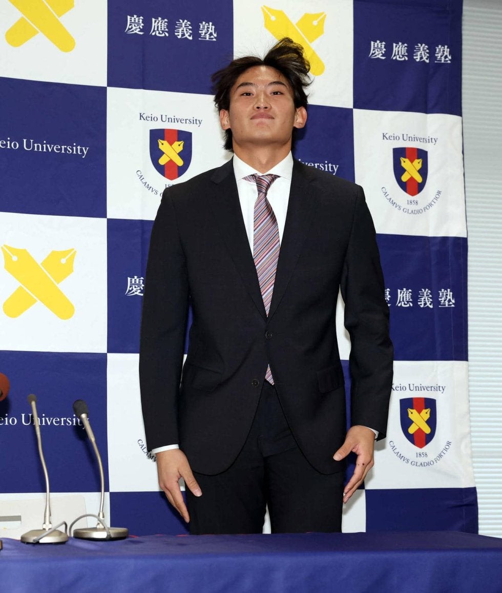 カブス入団の慶大・常松広太郎が会見