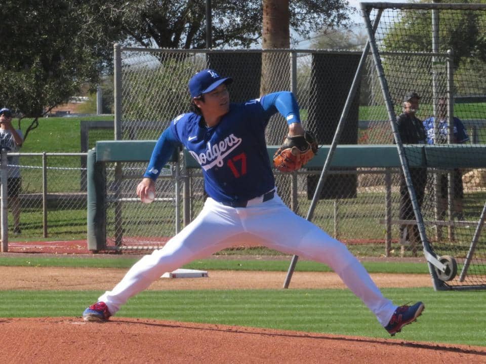 大谷翔平、ライブBP初登板で最速158キロ テオら主力相手に2奪