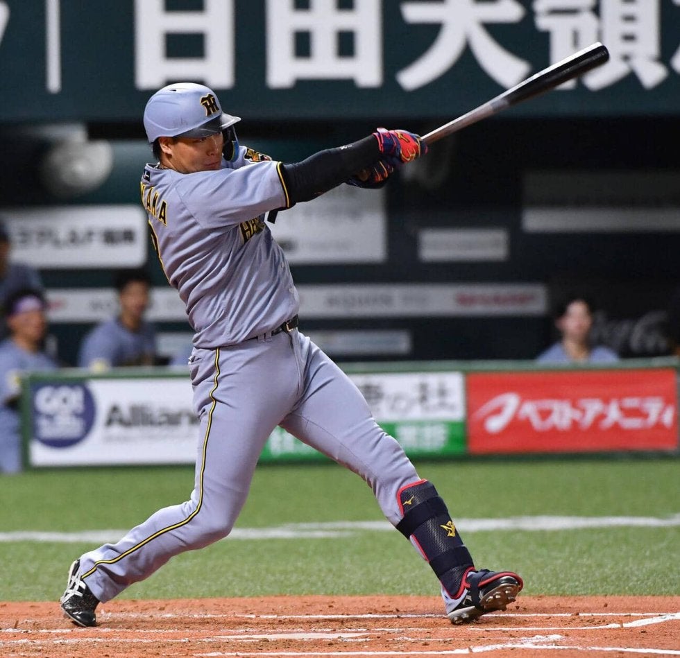 マックス 大山悠輔 2022年交流戦 本塁打王＆打点王記念フォトファイル 阪神】大山悠輔が藤川監督と笑顔でタッチ 本塁打テラスに先制7号ソロ