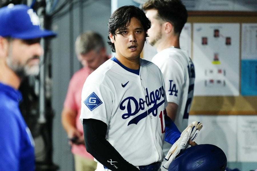 大谷翔平、今月5度目の欠場 ベンチでは笑顔も…ド軍は6連勝、地区V