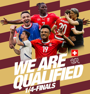 スイス代表がイタリアを下しベスト8進出