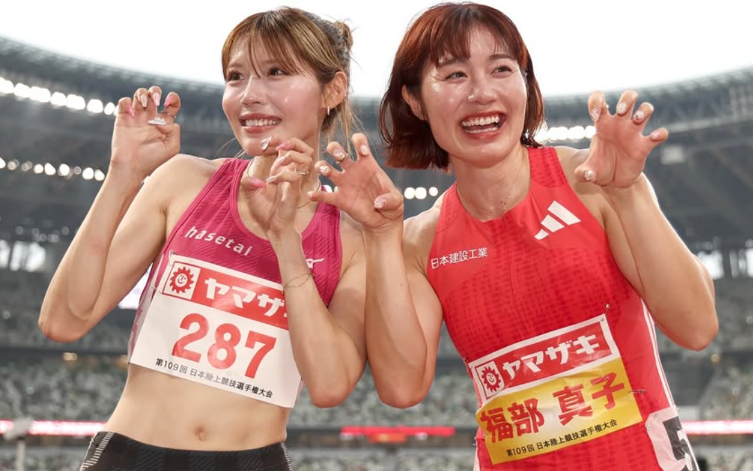 「95年生まれハードラー共演」中島ひとみ＆福部真子、ゴール後の笑顔＆ネイル披露に称賛