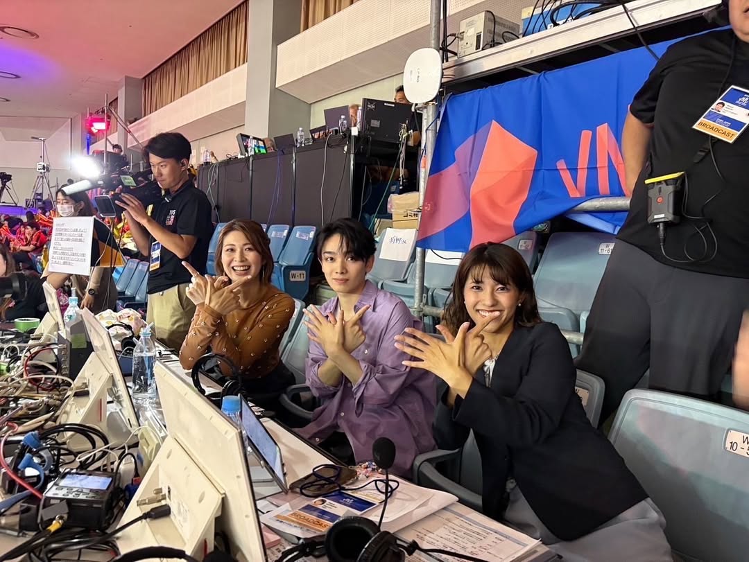 木村沙織、ネーションズリーグ韓国戦観戦で「最高でした！」応援サポーター・宮世とのスリーショットを披露