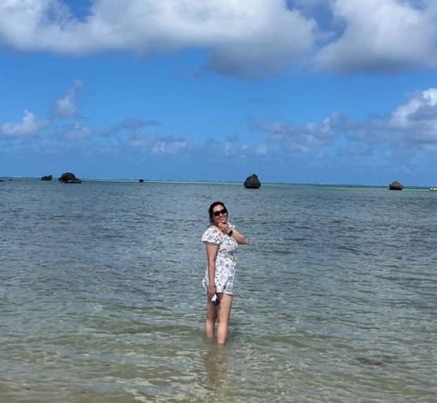 パリ五輪金メダリスト・陸上やり投げ北口榛花　沖縄の海でのショットに「とても素敵 陸上だけでなく、海でも輝く」