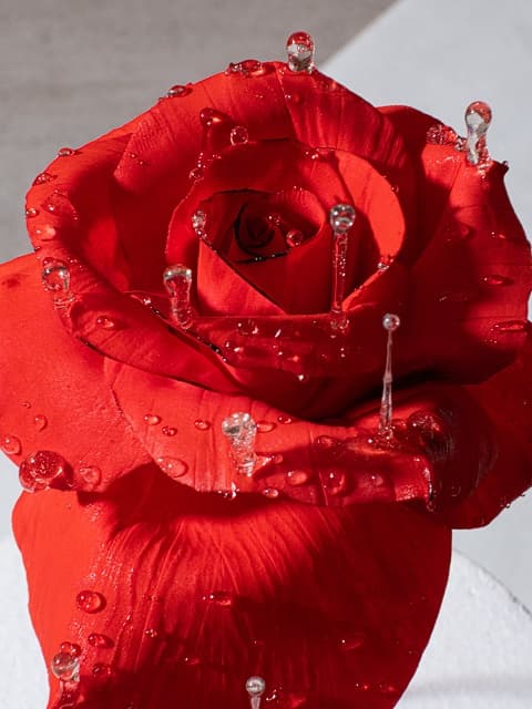 「反重力の薔薇…」砂糖細工師が作った薔薇と雫の造形が素敵すぎると話題に！