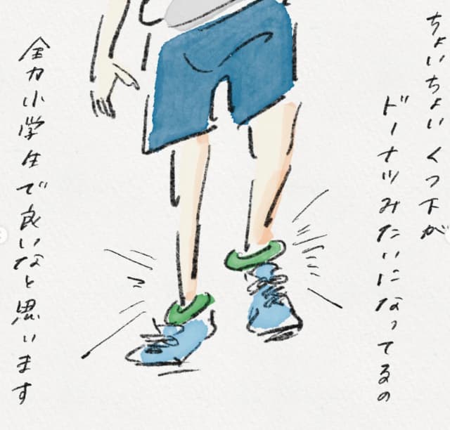 靴下を丸めてドーナツに！漫画家・よこみねさやかの子供が全力小学生で可愛らしい！