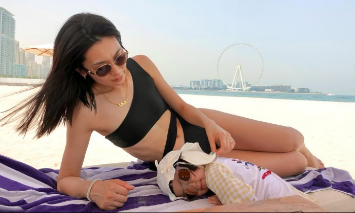 「水温40度くらいでお風呂みたい」美女ビーチハンドボーラー、ドバイで魅せた”常夏・開放ショット”を披露！