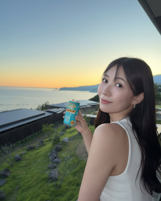 ノースリトップスから美肌チラリ！美人気象予報士、週末の癒しスマイル”お疲れ様”乾杯ショットにファン「幸せ」