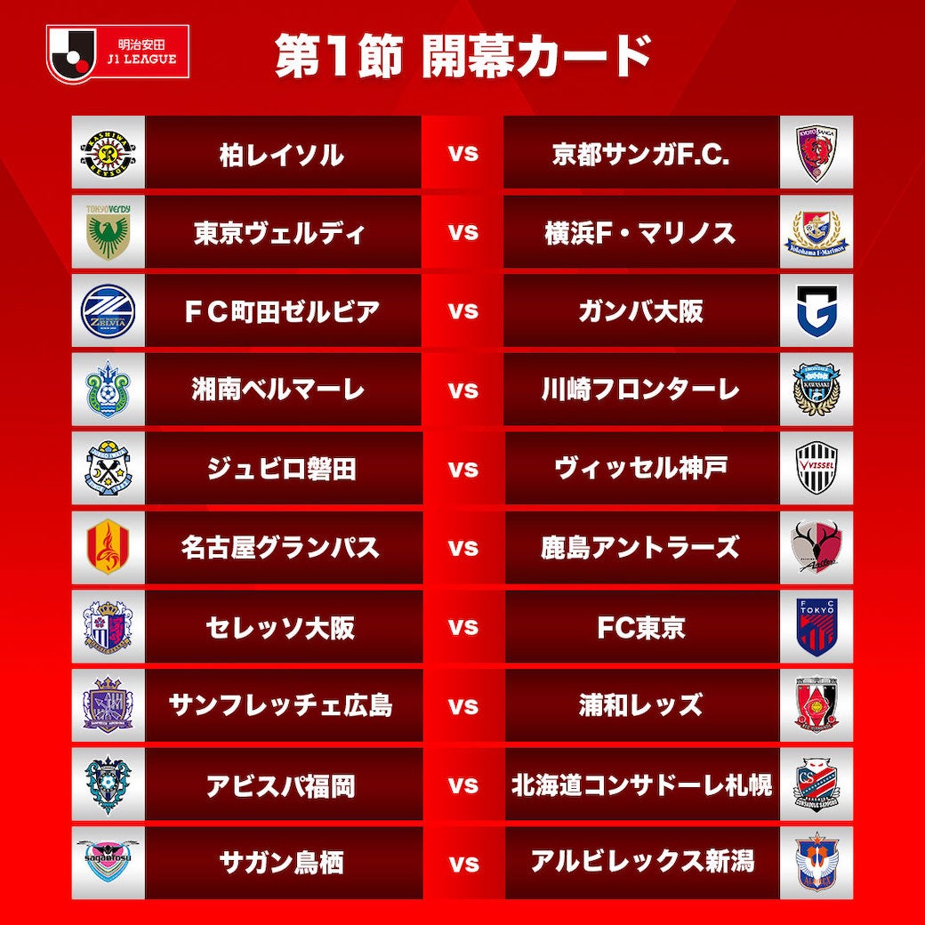 来季のJリーグ開幕カードが決定👀J1では93年の開幕戦が再現🔥