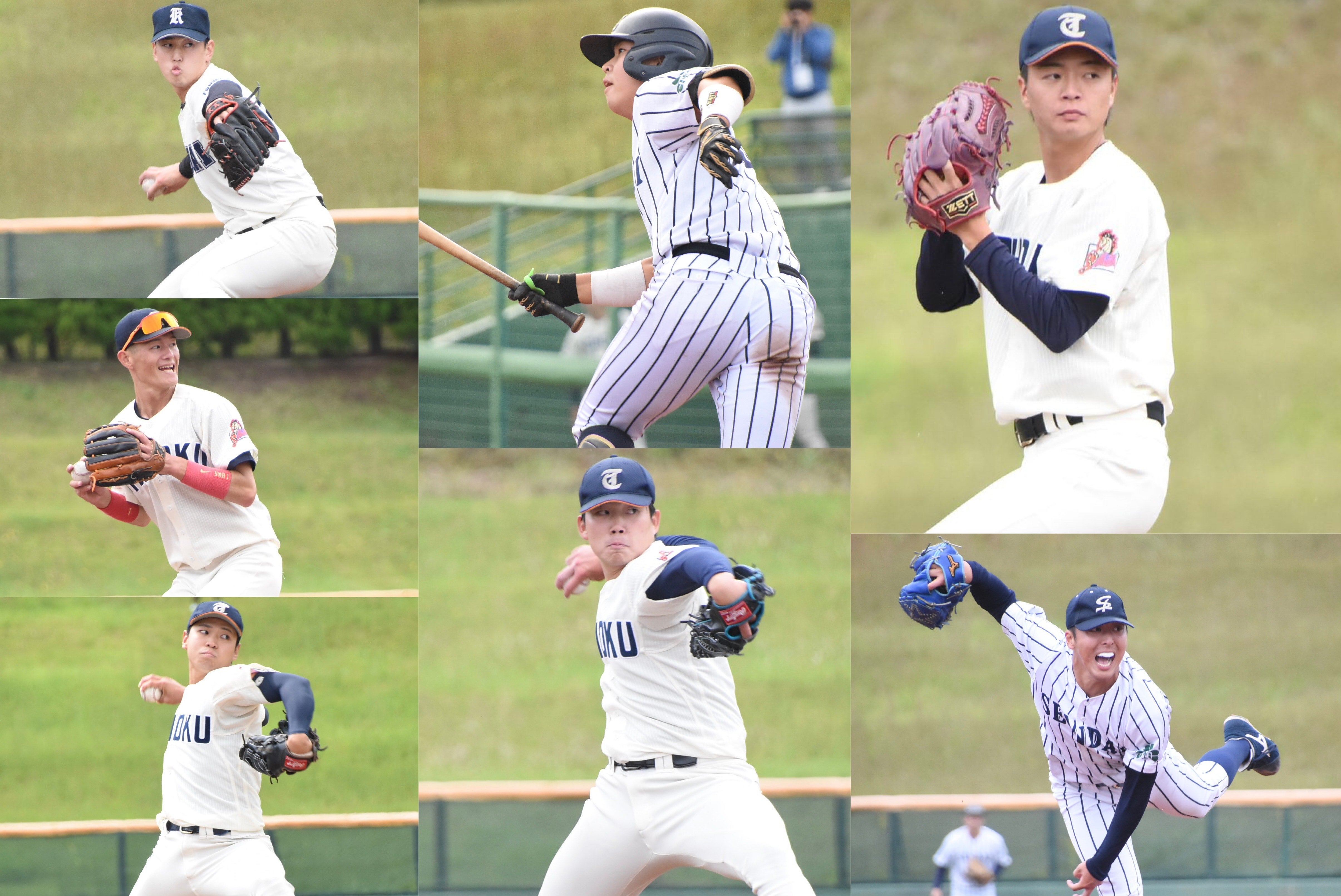 上位指名候補も複数！プロ野球ドラフト会議で指名を待つ仙台六大学野球連盟の7選手