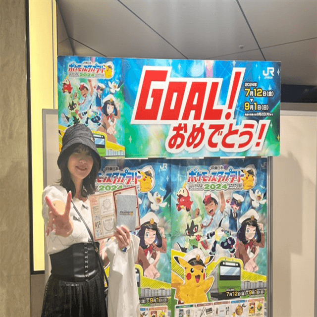 桃月なしこ「JR東日本ポケモンスタンプラリー」の成果を報告！メガネルックも見逃し厳禁