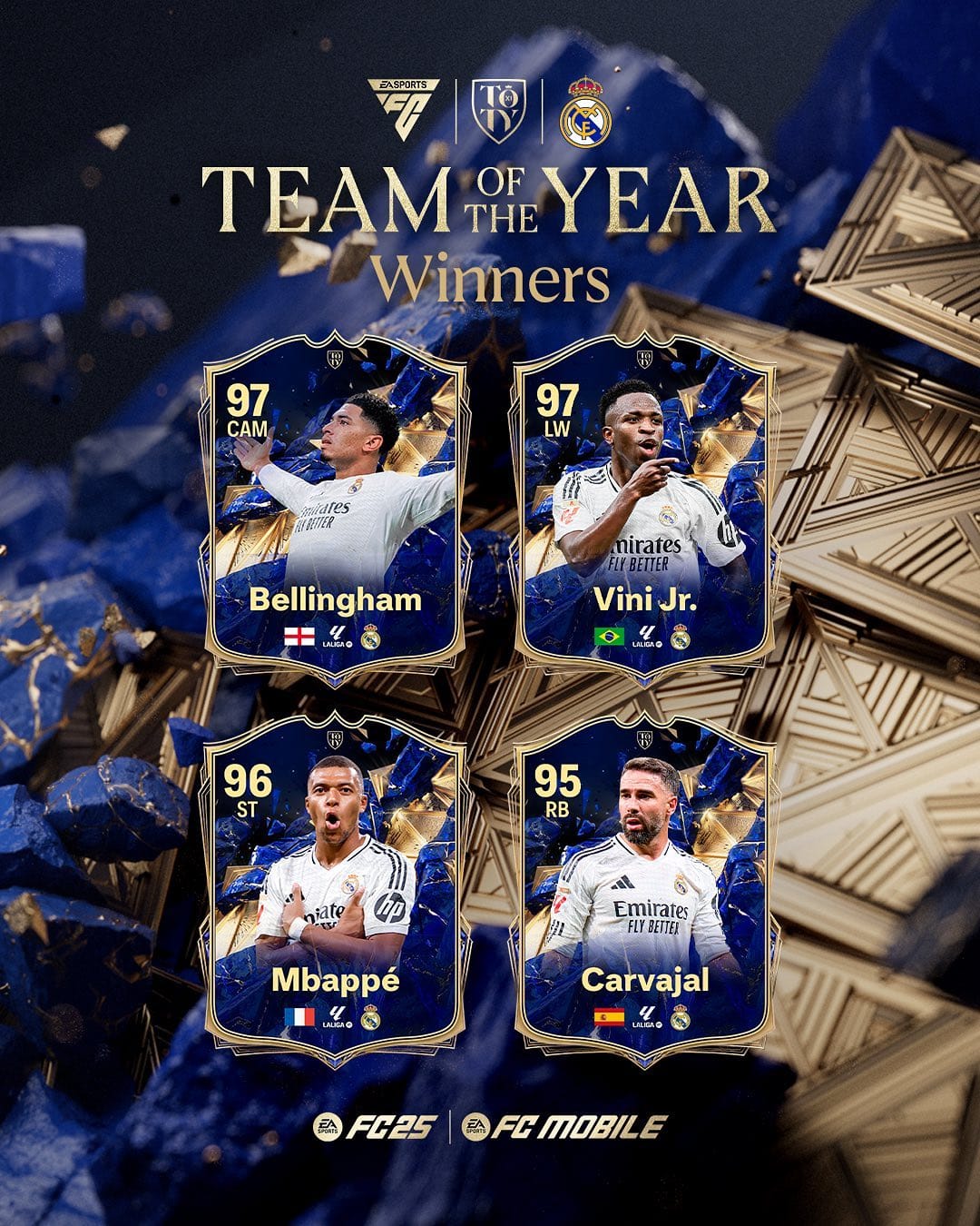 FC25の“TEAM OF THE YEAR”にレアル・マドリードから4選手が選出