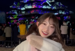 辻野かなみ、松本城のプロジェクションマッピングを堪能！「幻想的で綺麗だった」