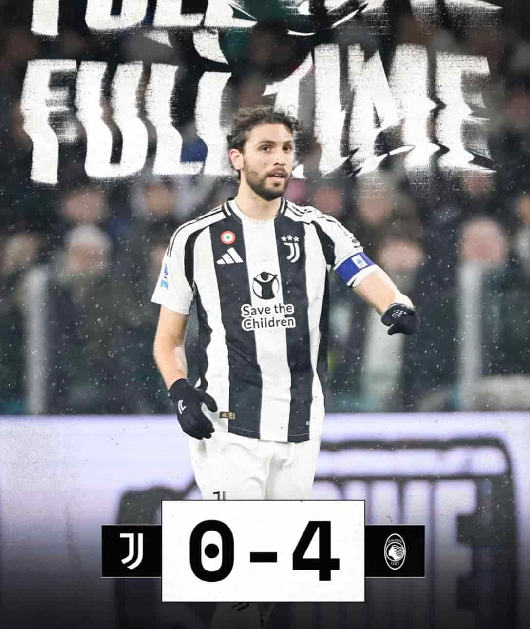 ユヴェントス、ホームでアタランタに0-4の完敗