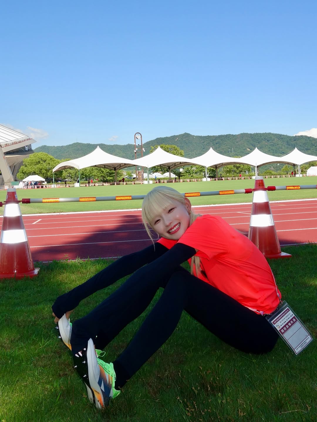 金髪美人陸上インフルエンサーが広島インターハイに訪れる！
