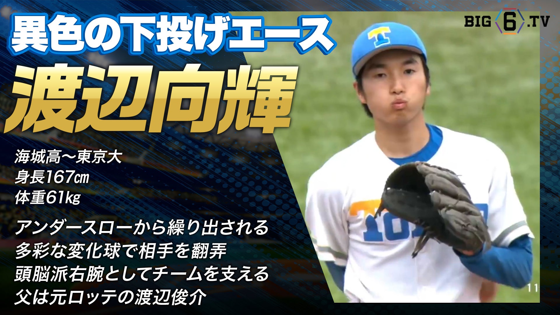 【ドラフト注目候補2025】渡辺向輝（東京大学）