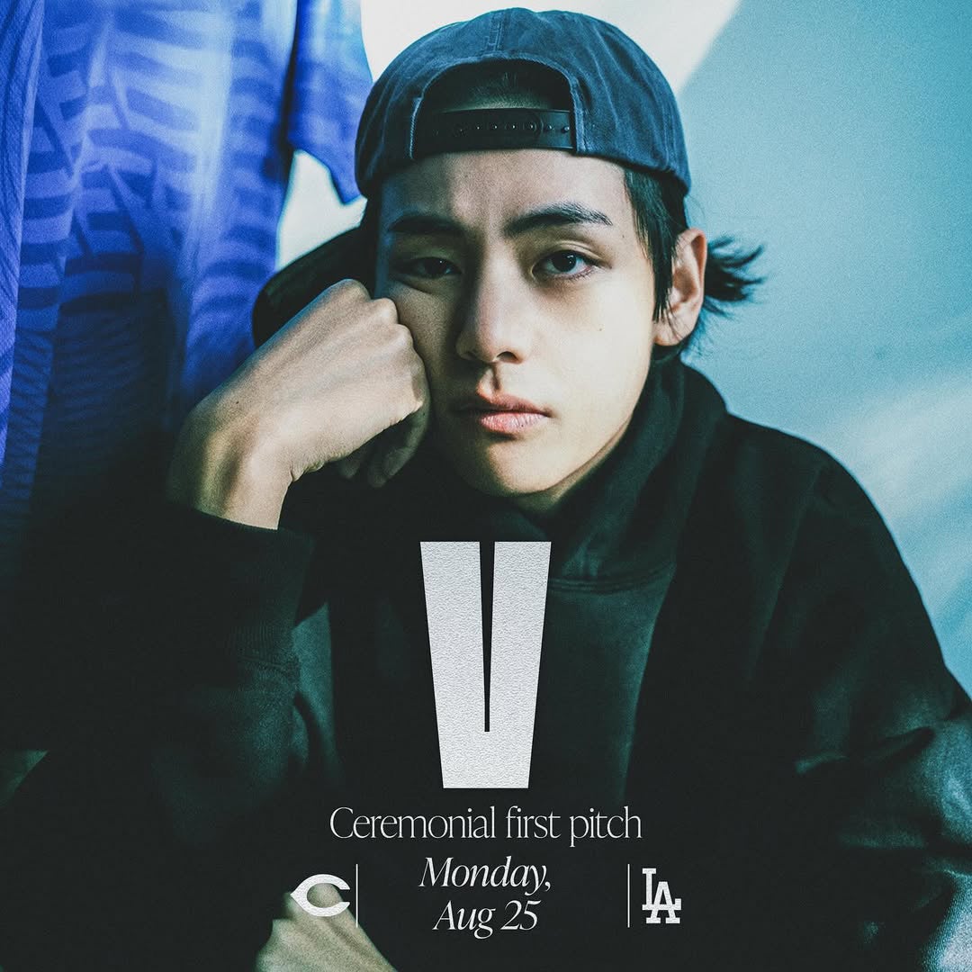 ドジャース、25日のホーム戦でBTSのVが始球式の投球を行うと発表！「ARMY、準備はできてる？」