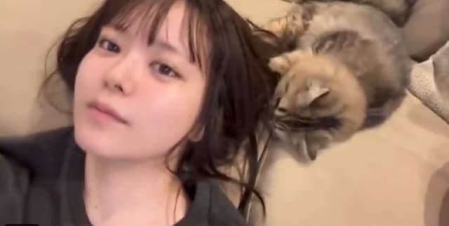 「可愛いから許す」グラビアアイドルの東雲うみが愛猫とじゃれあう