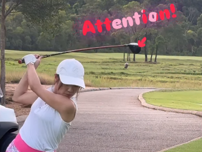 「めちゃ可愛い」ゴルフ美女子、サファリチックな