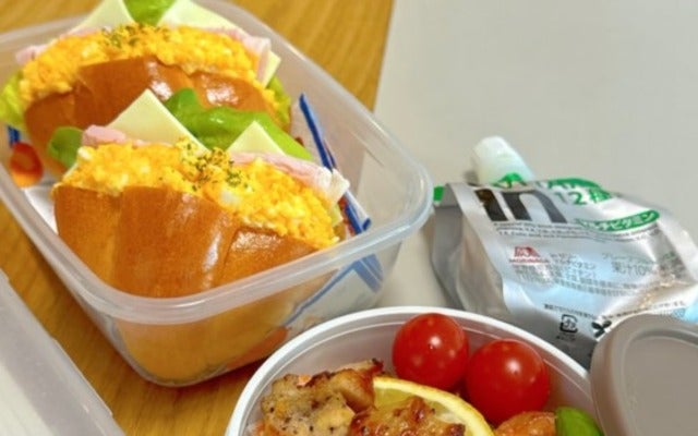 小倉優子がボリュームたっぷりの卵サラダパン弁当を作る！