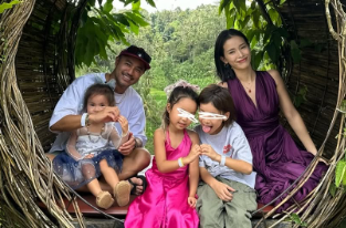 尾崎紗代子がバリ島での家族旅行を投稿、「絶景で最高でした」