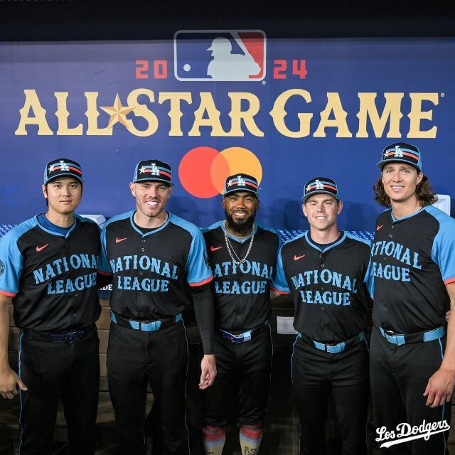 大谷翔平の球宴ユニ姿に大反響！ド軍戦士たちの眩しい集合写真が大反響