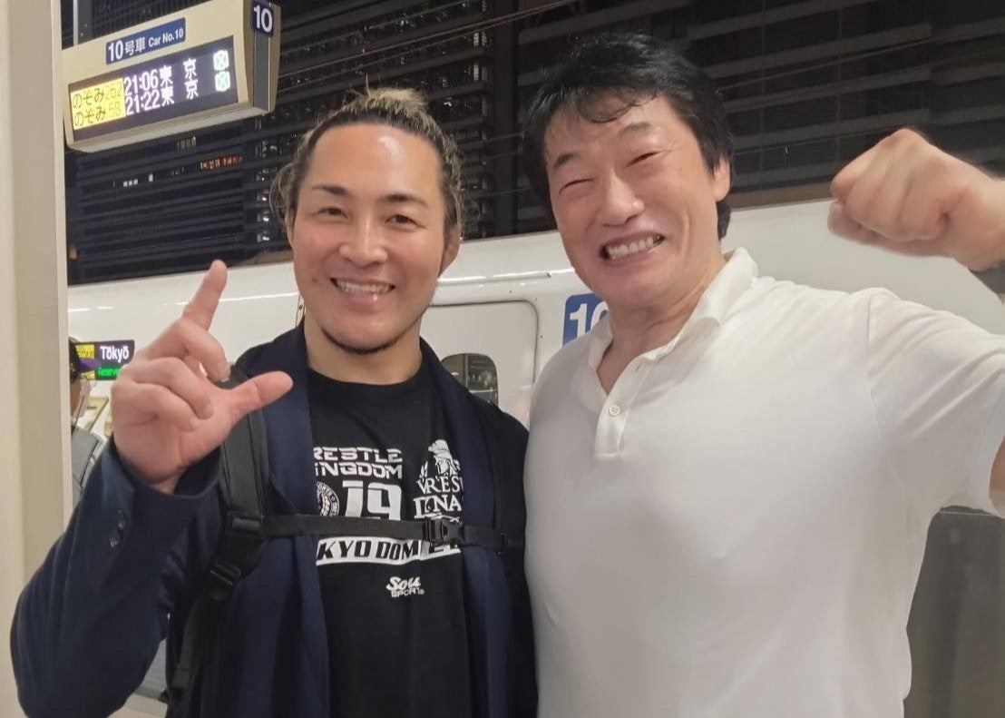 小橋建太が名古屋駅で棚橋弘至と偶然の再会　「怪我なく走り抜いて欲しい」