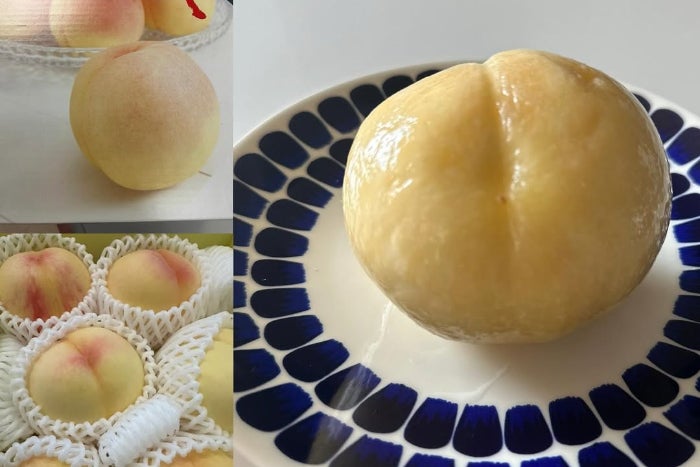 まるで芸術品。伊達公子が大好きな桃、ツルッとむかれて完璧なフォルムです！