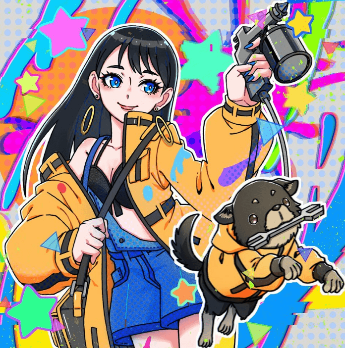 「スプラトゥーン感？」「可愛い」フォロワー30万超の人気ラウンドガール、自身のイラスト完成に大満足！