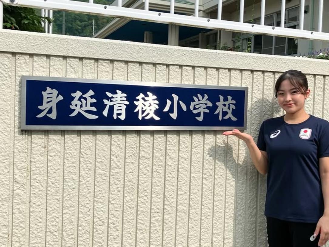 「学校にこんなスターが」畠田千愛、地元小学校で体操指導　子どもたちとの交流に感動！