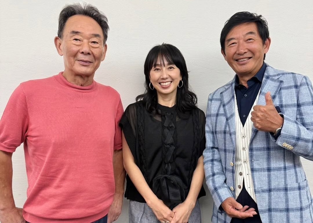 東尾理子、父・東尾修＆夫・石田純一と久々の3ショット　和やかな収録現場