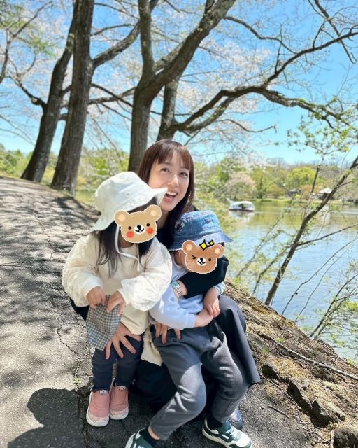 川田裕美のGW満喫ショット。笑顔と自然に包まれた家族の休日