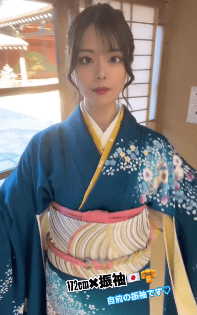 「自慢の…振袖です」172cm高身長の激カワラウンドガール、”着物DE艶やか・フリフリダンス”を披露しファン悶絶！