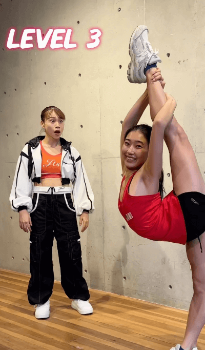 「奇跡の面白ムービー！」美女体操選手2名の柔軟チャレンジ対決が、ネットで話題沸騰！「篠原枝令菜VS杉原愛子」