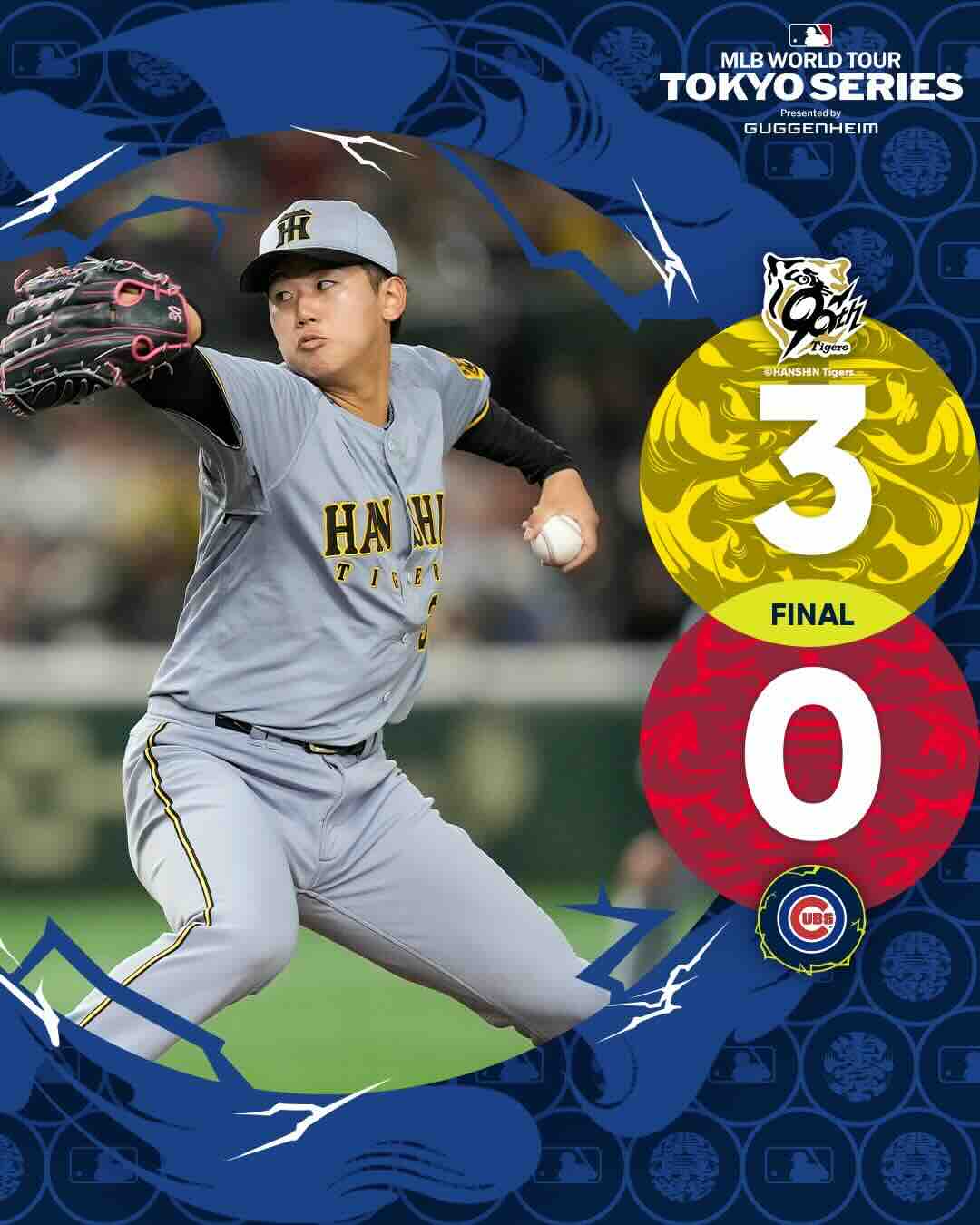 阪神、カブスに完封勝利 門別啓人が5回パーフェクトの圧巻投球