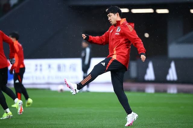 北朝鮮戦を前に遠藤航が練習風景を公開