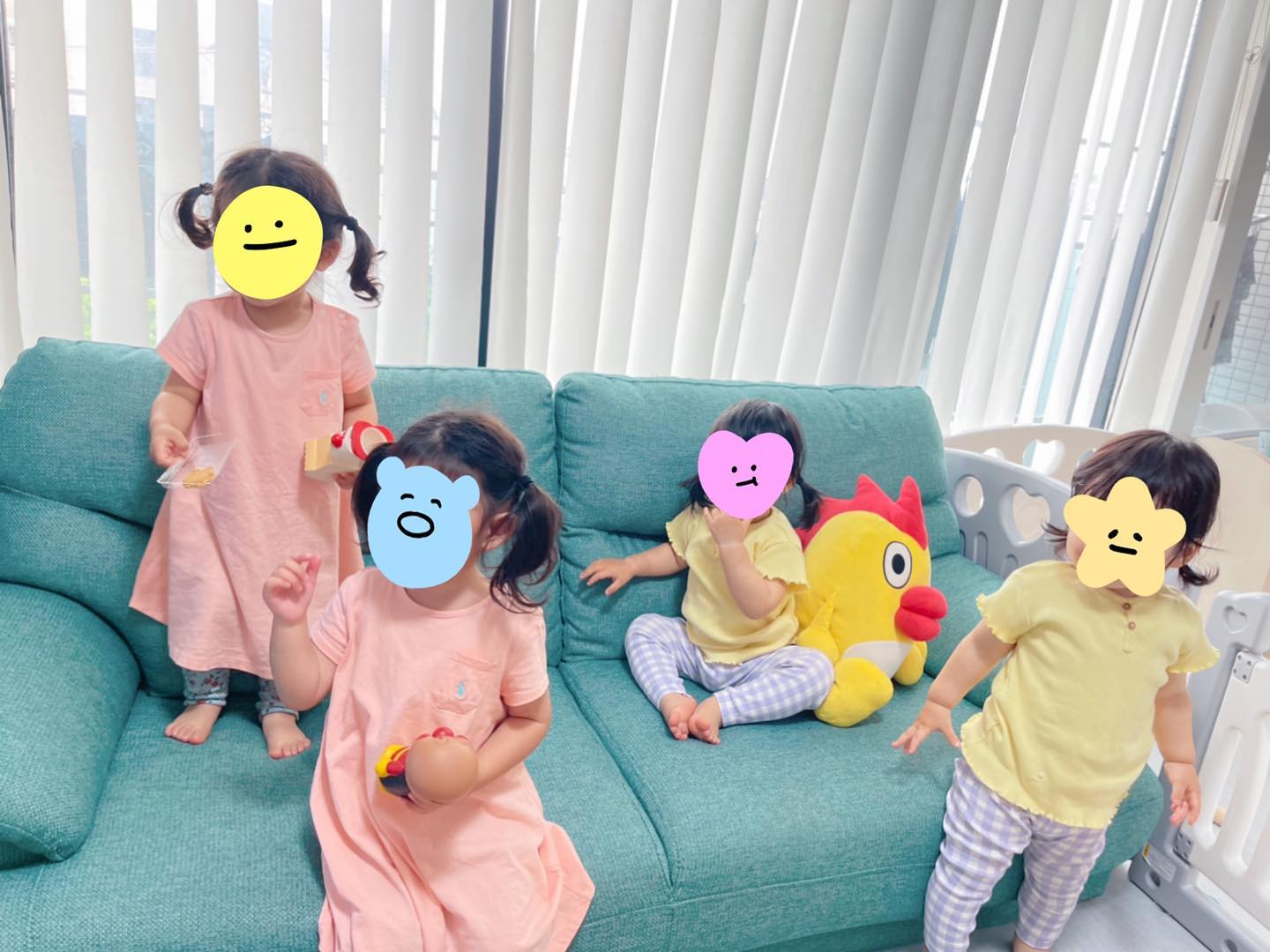 おそろいヘアーのふたごちゃんが可愛すぎる👶💕大山加奈さんが先輩ママ友とほのぼの育児談義✏️