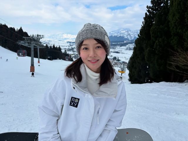 「スノボ、行けましたー！！！」森千晴、ゲレンデバックの