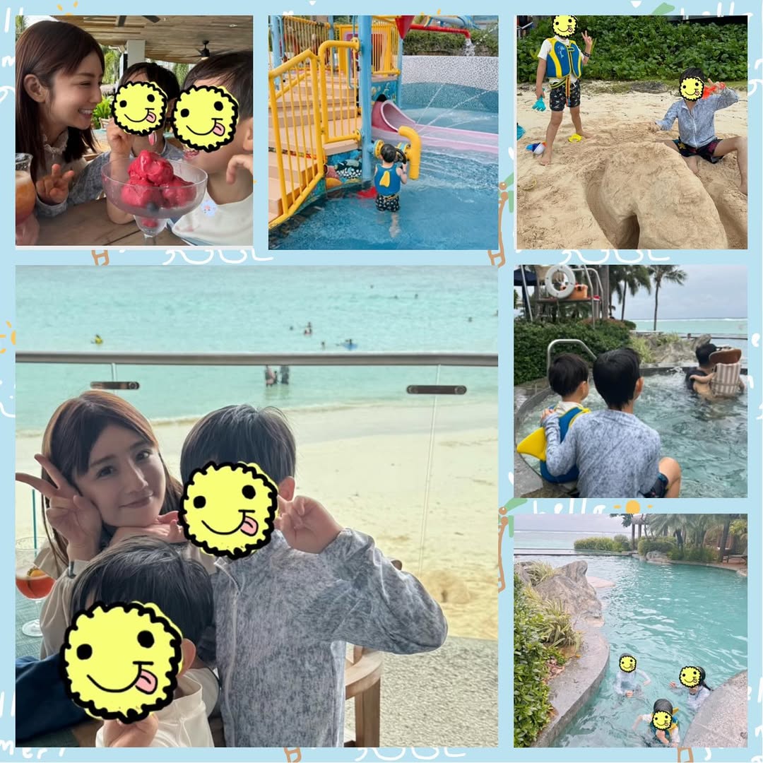 小倉優子が友人家族と一緒にグアムで夏休みを満喫！