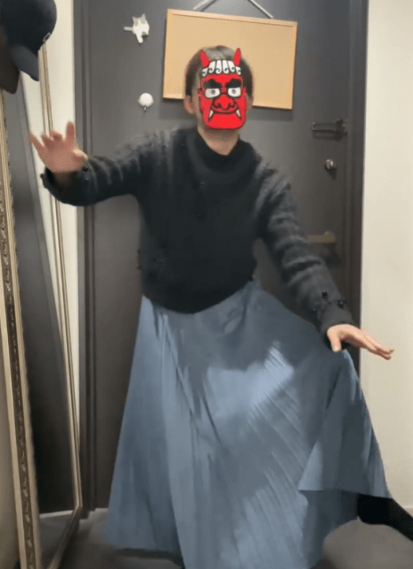 「あ……この鬼、私ですよ」元フジ大島由香里、節分の鬼に扮しコミカルダンス披露！「恥ずかしい」