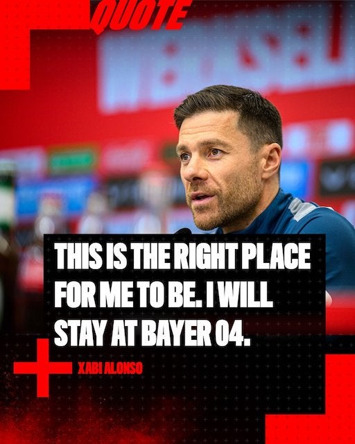 シャビ・アロンソがレバークーゼン残留へ