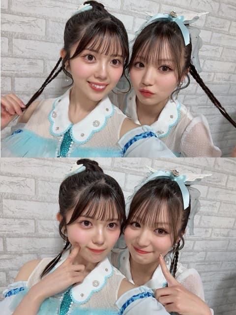 「お顔もメイクもめちゃかわいい！」NMB48 坂下真心とメンバーの仲良しコンビ2ショットに絶賛の声