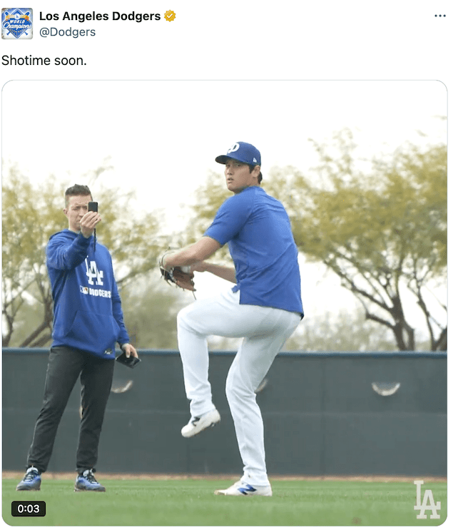 二刀流復活間近な大谷の投球動画が公開