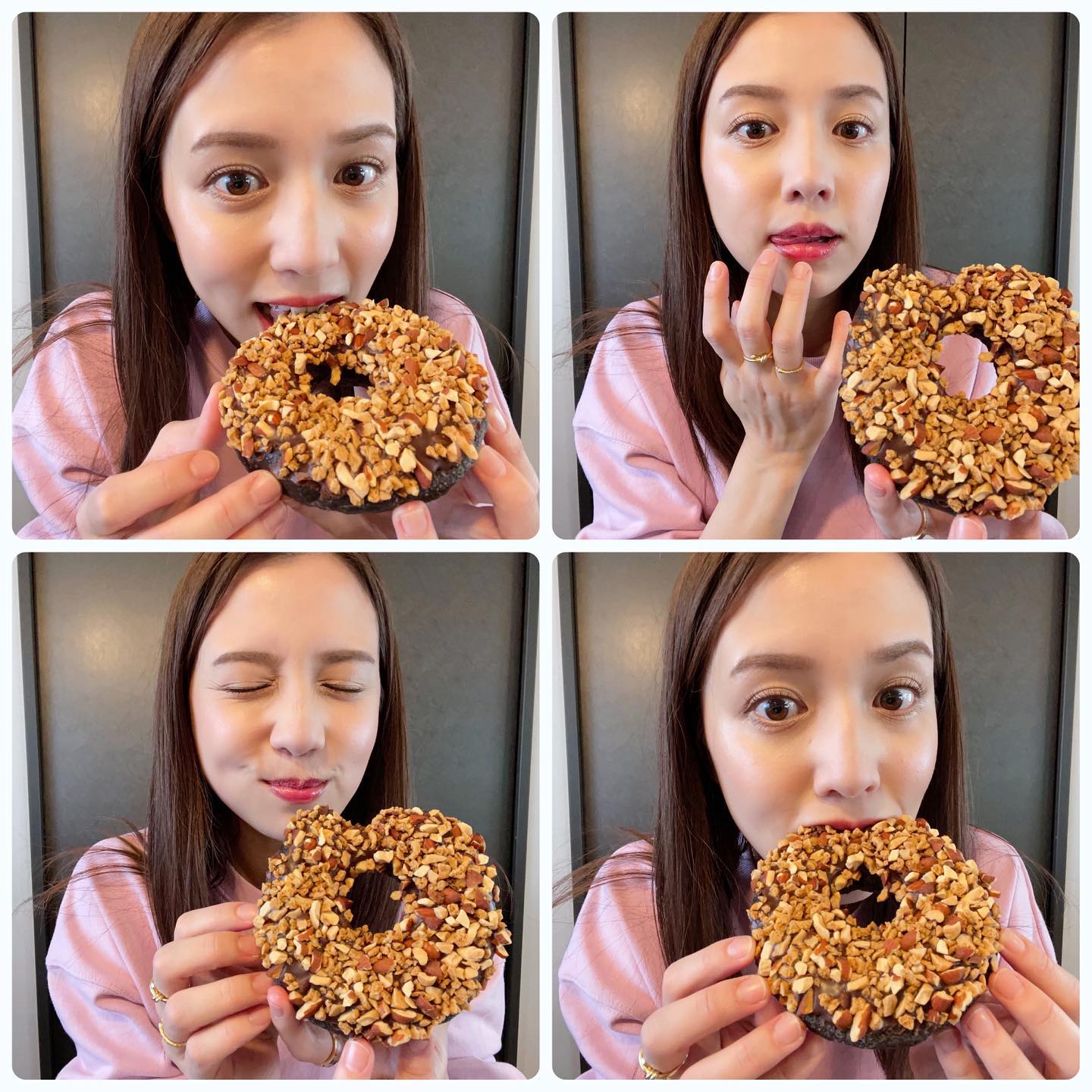 丸高愛実さんの“ドーナツもぐもぐ”ショットがかわいい！「ドーナツ大きすぎません？😂」