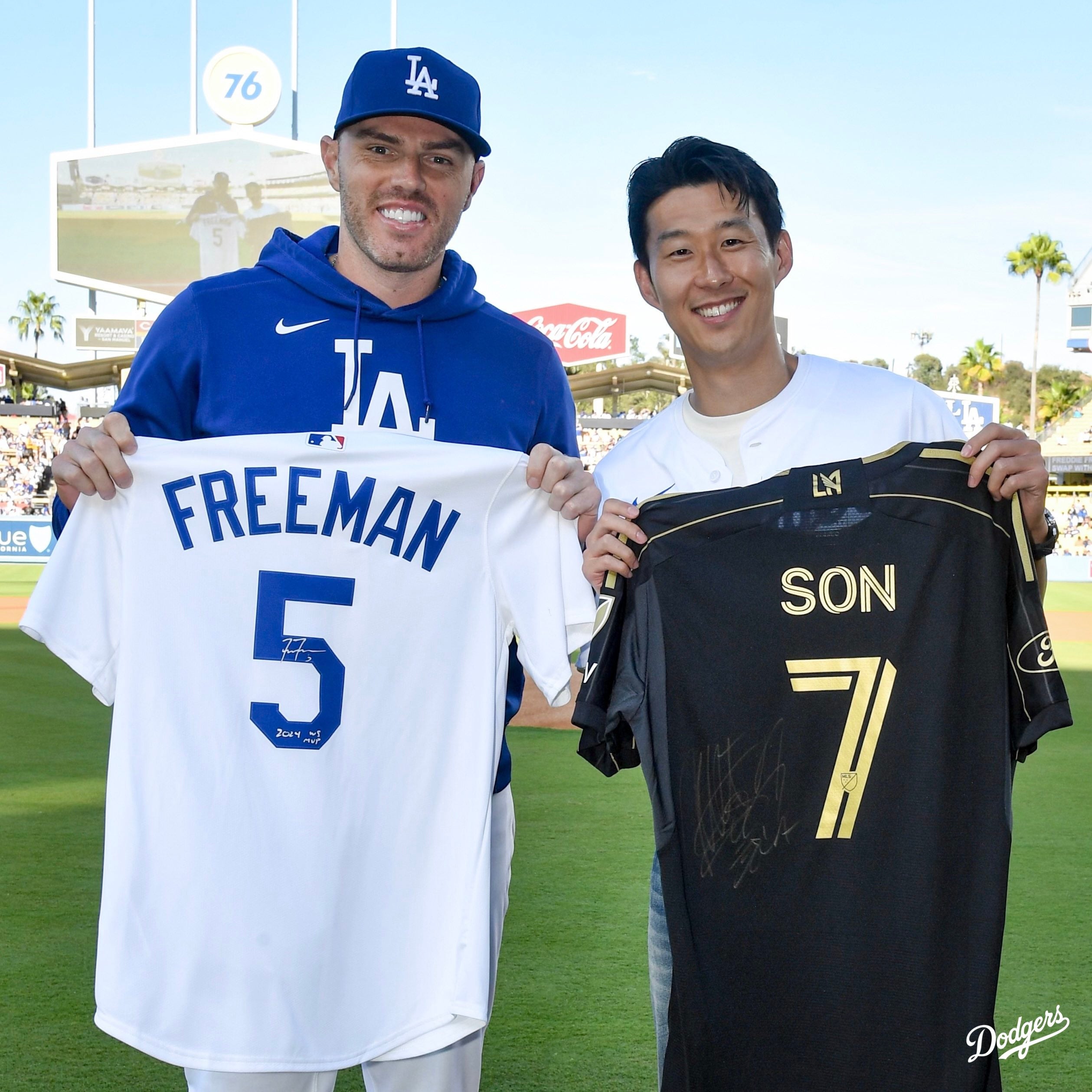 ロサンゼルスFC ソンフンミン選手 ユニフォーム Mサイズ 新品未使用 夢の共演」ドジャース・フリーマンとロサンゼルスFCのソン・フンミンが